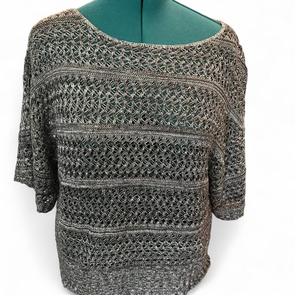Gray and black knitted sweater